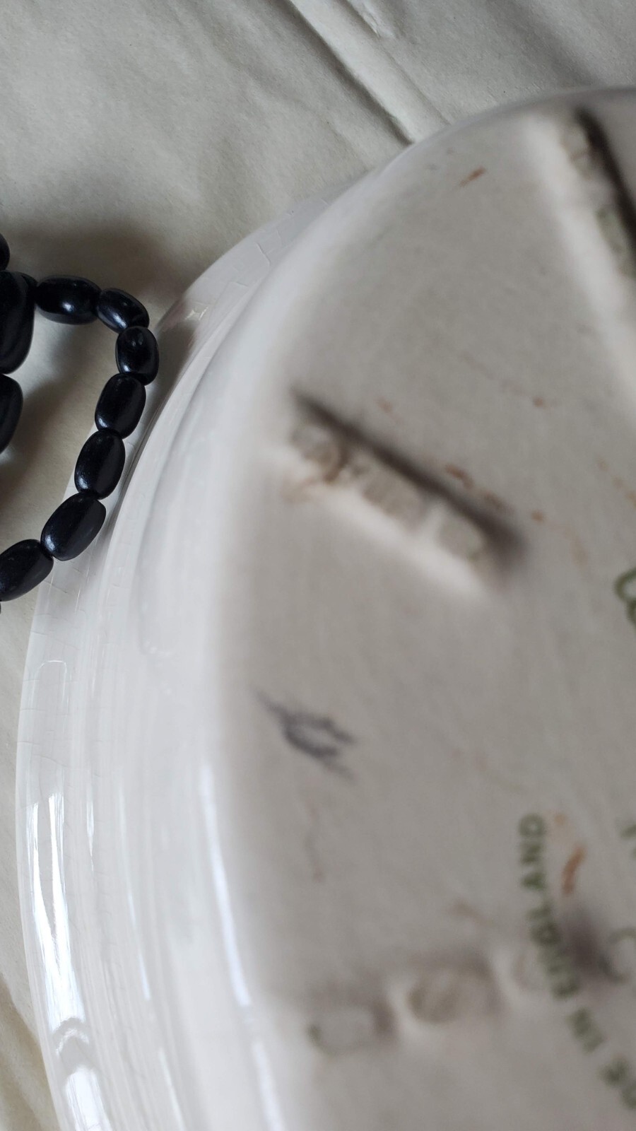 Antique very light olive beads necklace
