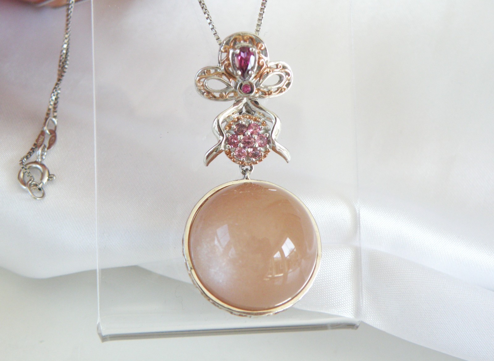 Sterling Silver 925 Gems En Vogue Michael Valitutti Moonstone Orb Pendant