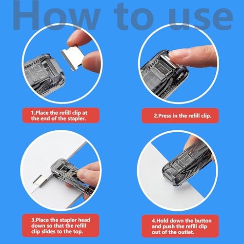 Reusable Portable Binder Clip Stapler Set (2-Pack) — 40-Sheet Capacity,