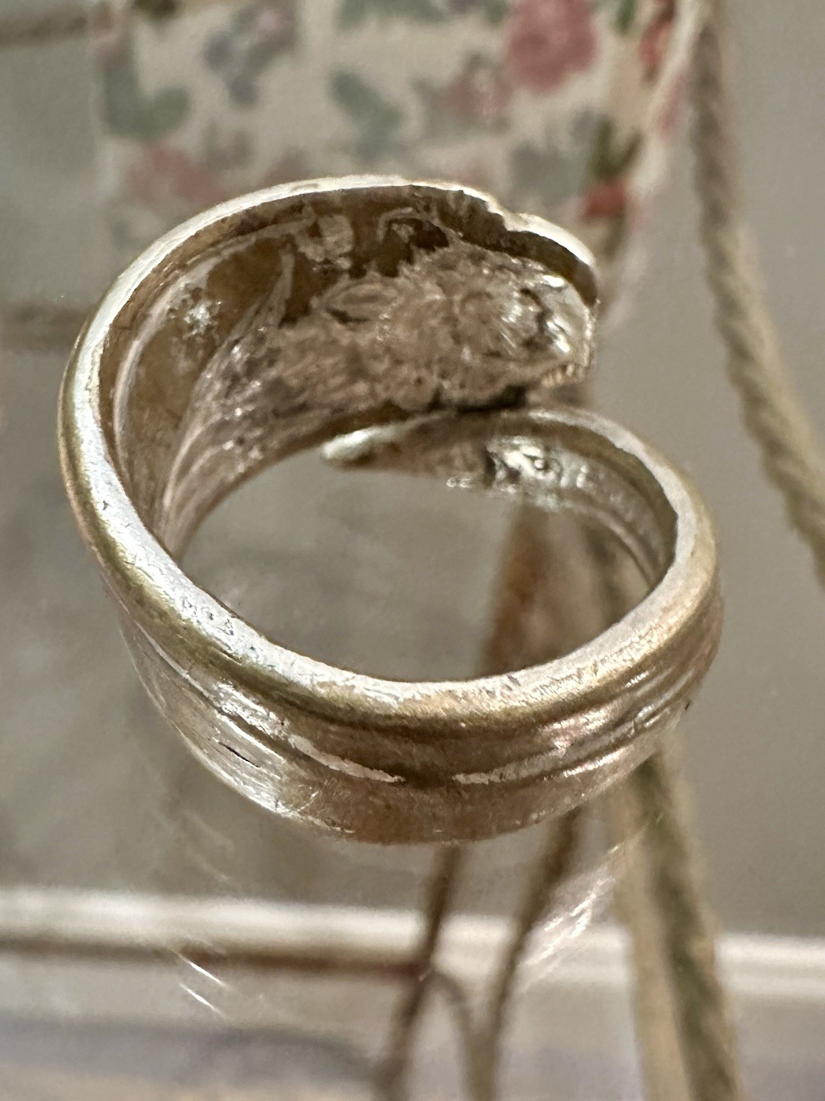 Vintage Rogers SilverPlate Daffodil Spoon Ring Size 9