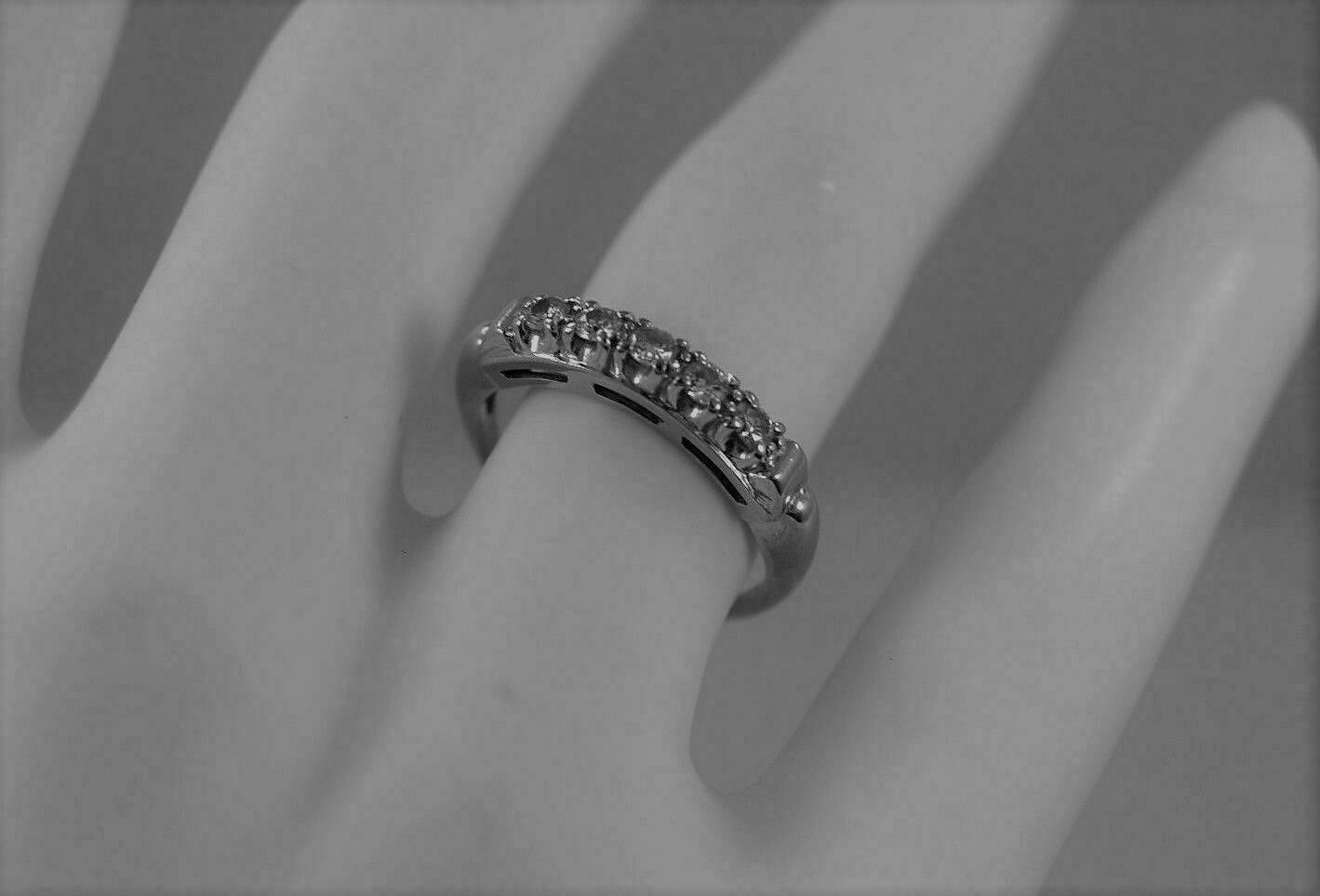 3/4CTW White Round Cut CZ Art Deco Antique Style Wedding Band Ring In 925 Silver