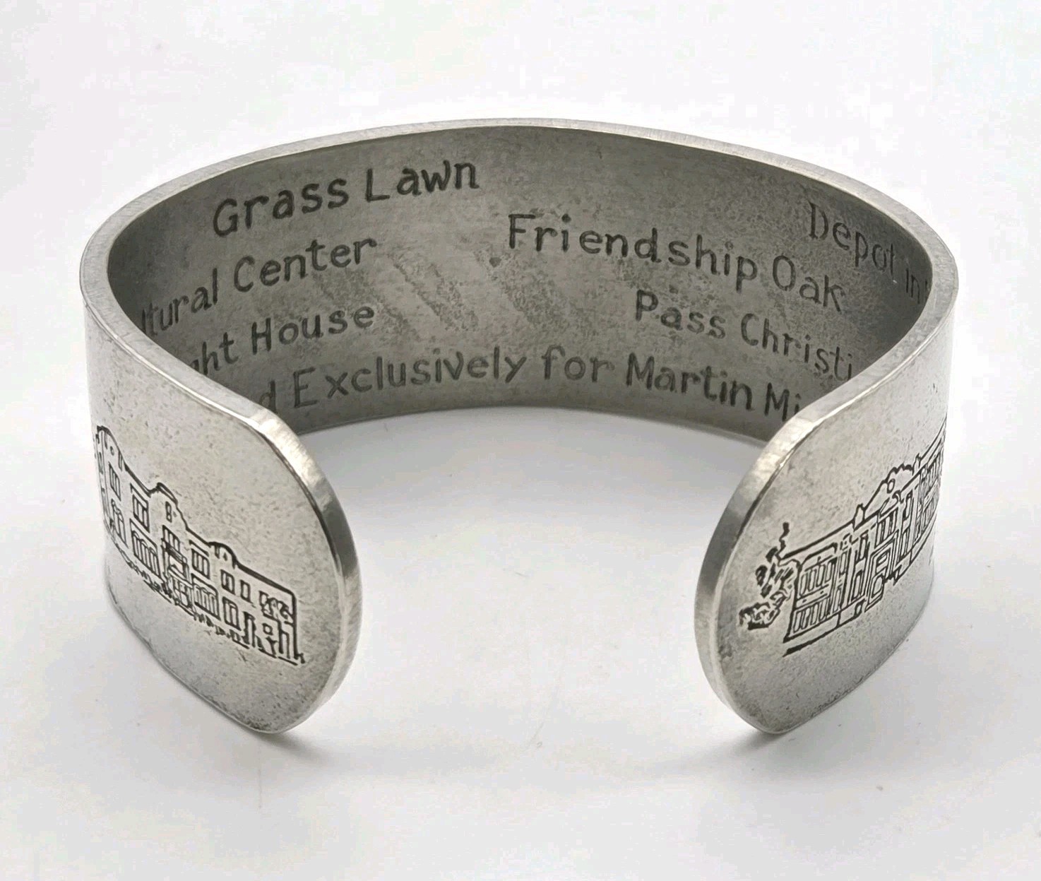 Salisbury Pewter Cuff Bracelet MS Gulf Coast Landmarks In Box Martin Miazza’s