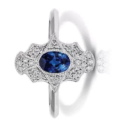 2Ct Art Deco Style Lab Created Diamond Engagement Wedding 14K White Gold FN Ring