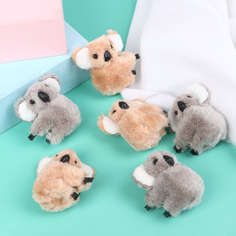 Cartoon 3D Plush Koala Hairpin Photo props Hair Clip Bag Accessories Daily Decp9