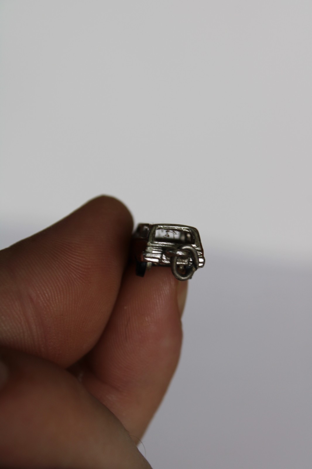 Vintage Sterling Silver Painted Enamel Station Wagon Car Charm