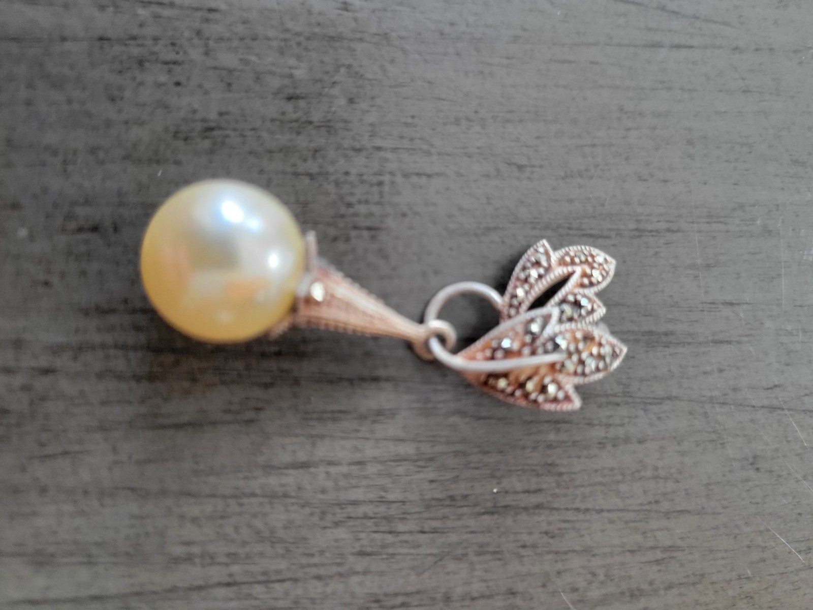 Beautiful pearl and marcasite pendant