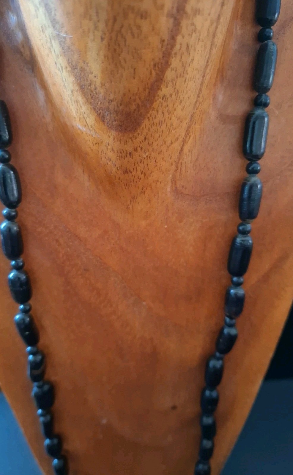 Real Vintage Hawaiian Natural Black Coral Bead Necklace no clasp approx. 30 “