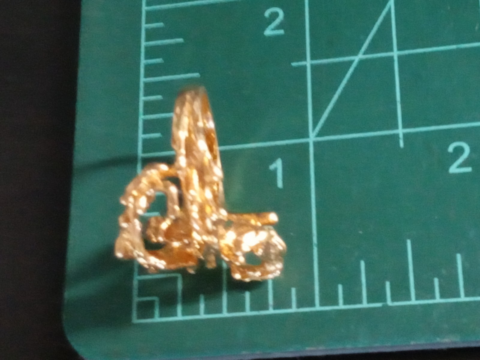 Vintage Modernist Brutalist Gold Tone Finish Over Brass Chunky Ring Size 5.5