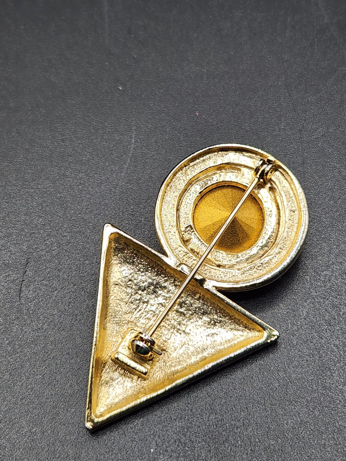 Unique Vintage Bijoux Gold Tone Rivoli Crystal Earrings and Brooch