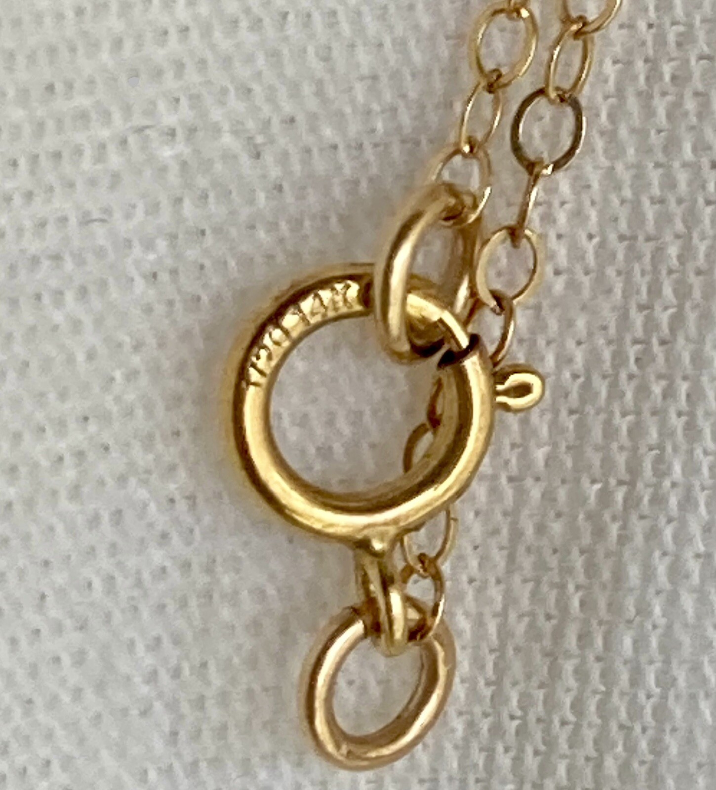 14k Yellow Gold Filled Quartz Pendant Chain Necklace Y Drop 15in plus 4in Drop