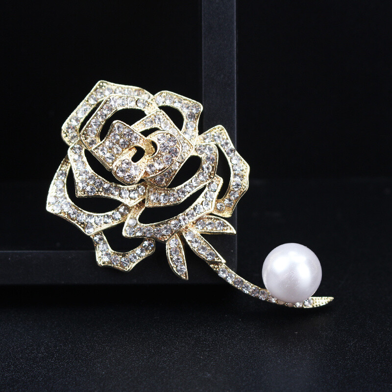 High-end Fashion Elegance Openwork Rose Brooch Women Men Jewelry Gift