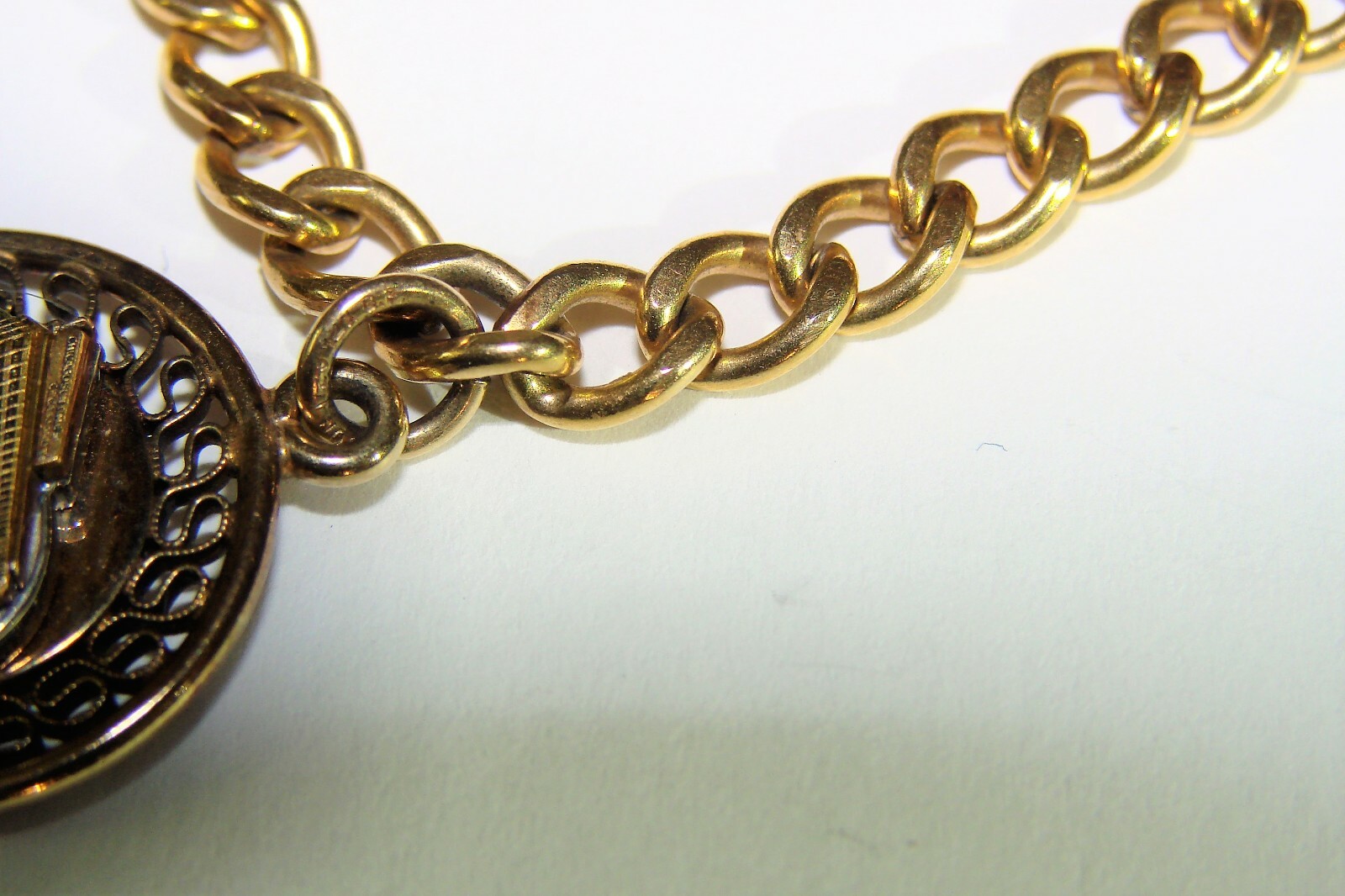 VINTAGE CHICAGO SUN TIMES DAILY GOLD FILLED RUBY CHARM ANSON & GF BRACELET