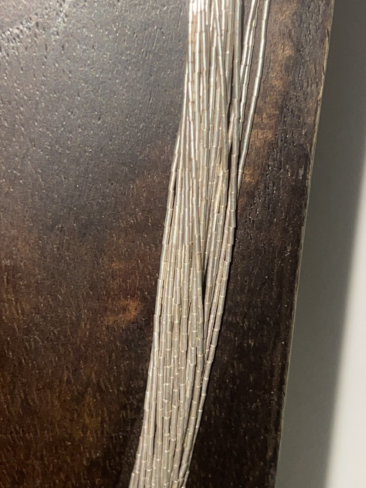925 Sterling Silver Liquid Multi Strand (30) Navajo Soft Necklace 44g #4