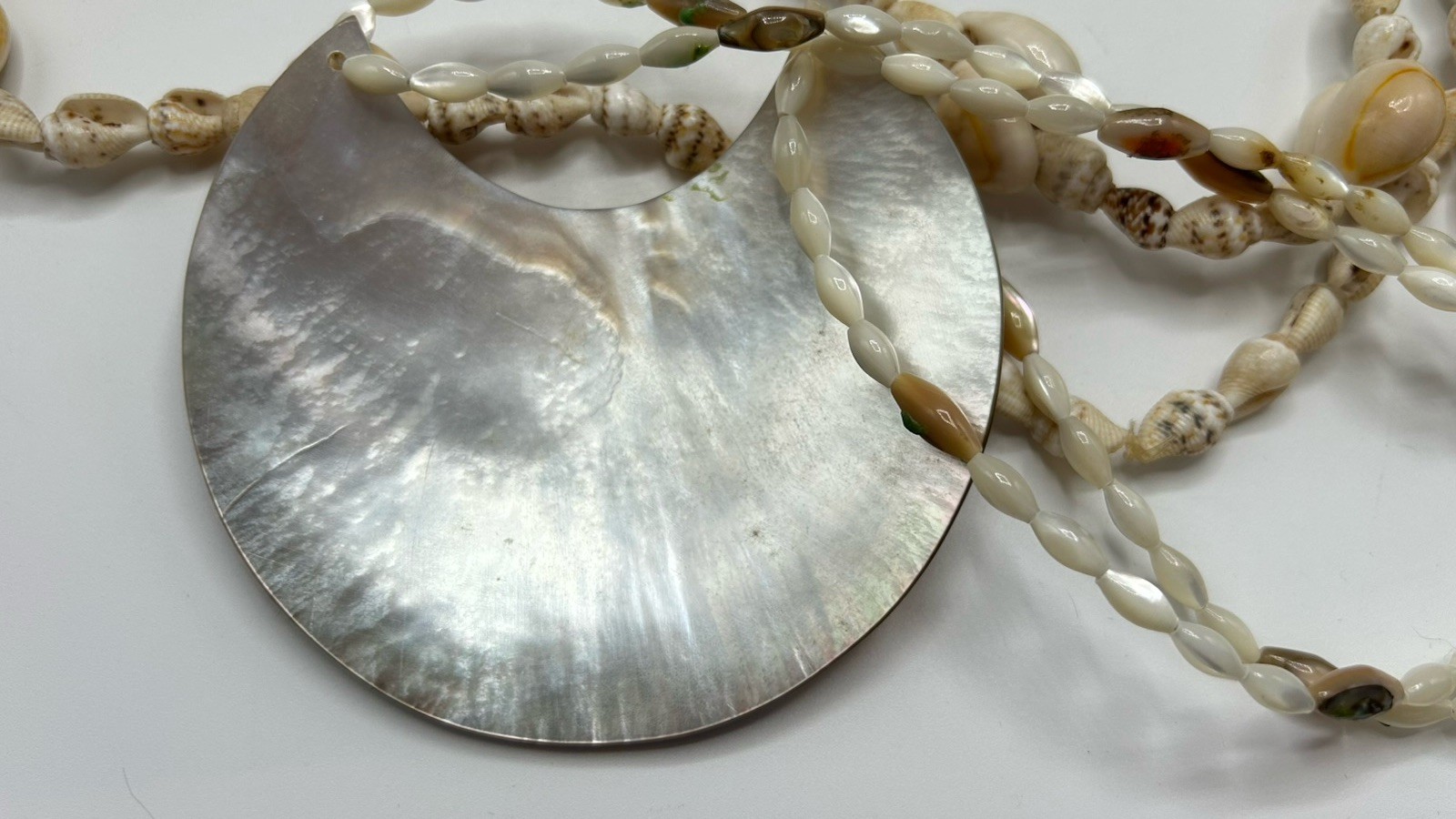 Vintage Long Necklaces Cowrie Shell Lot of 5 Natural Sea Shell Boho Beach 34”