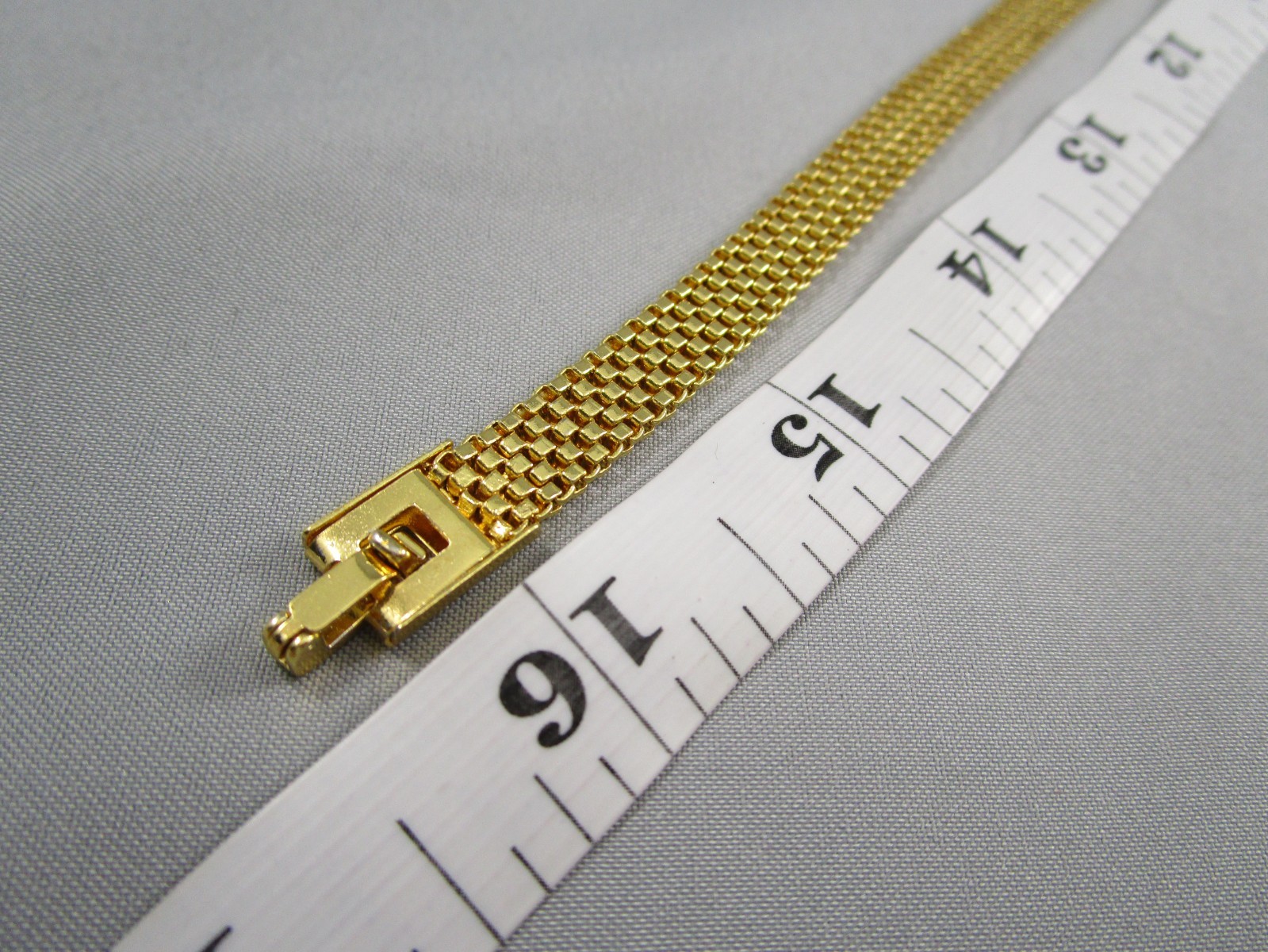 Vontage Gold Tone Metal Knotted Mesh link Chain SET Necklace & Bracelet 953