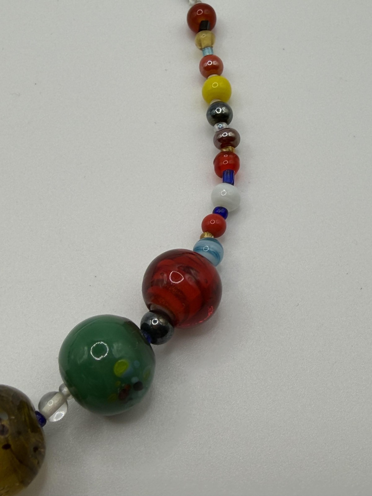 MULTICOLOR GLASS BEADED STATEMENT NECKLACE LONG STRAND WOMENS BOHO JEWELRY
