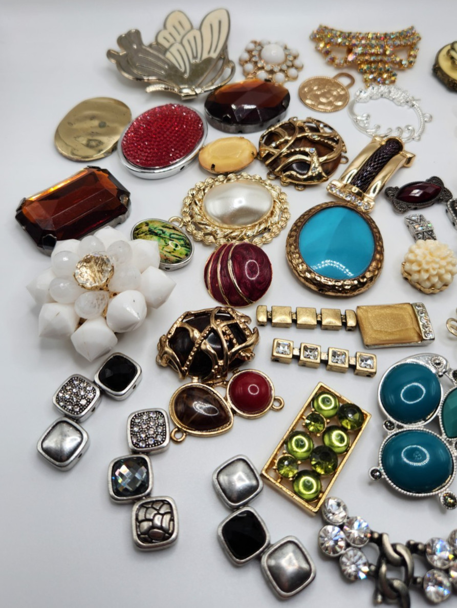 Craft Jewelry Pieces Junk Drawer Lot 50 Different Pieces