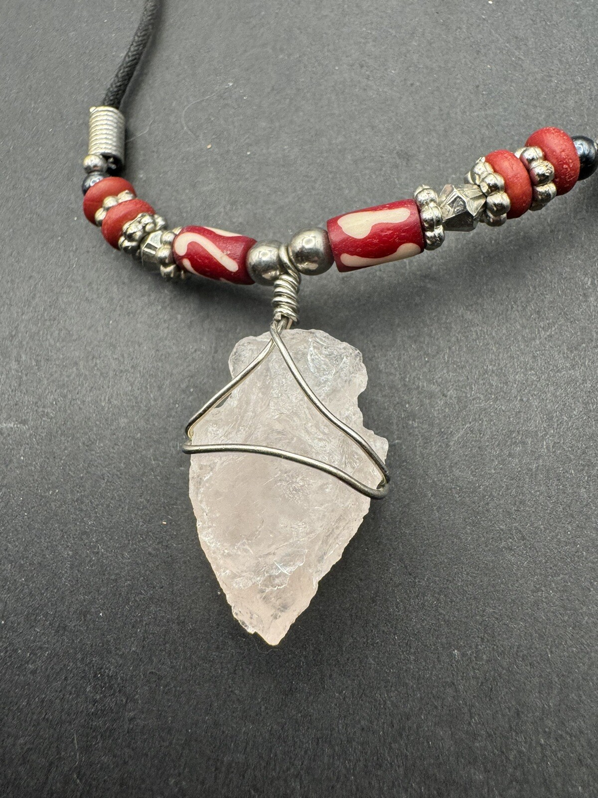 Beautiful Cord Quartz Necklace Stunning Vintage 17”