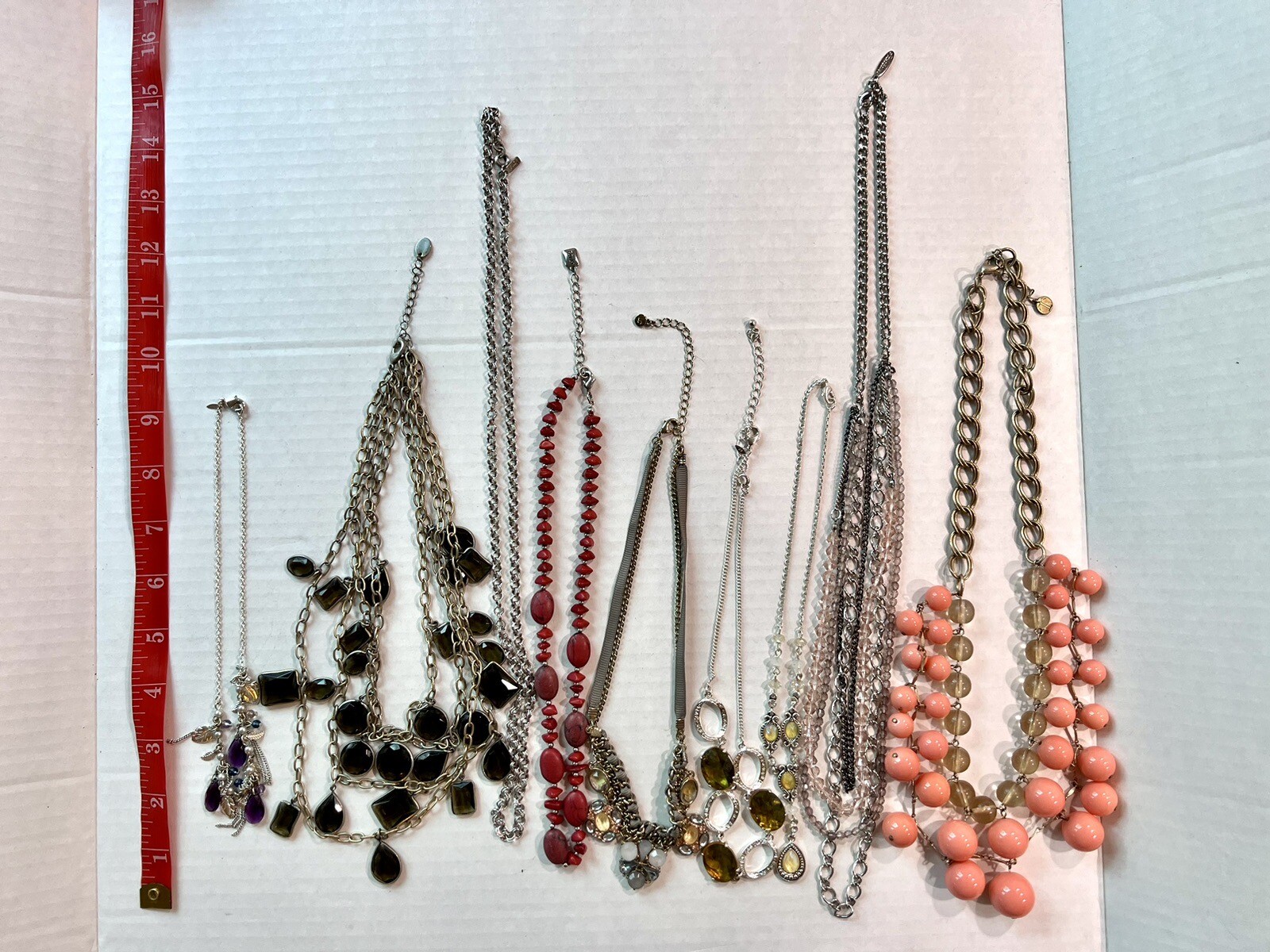Designer Necklaces Lot Danielle Stevens Avon Chaps Monet Talbots LC 14-28” 9ct