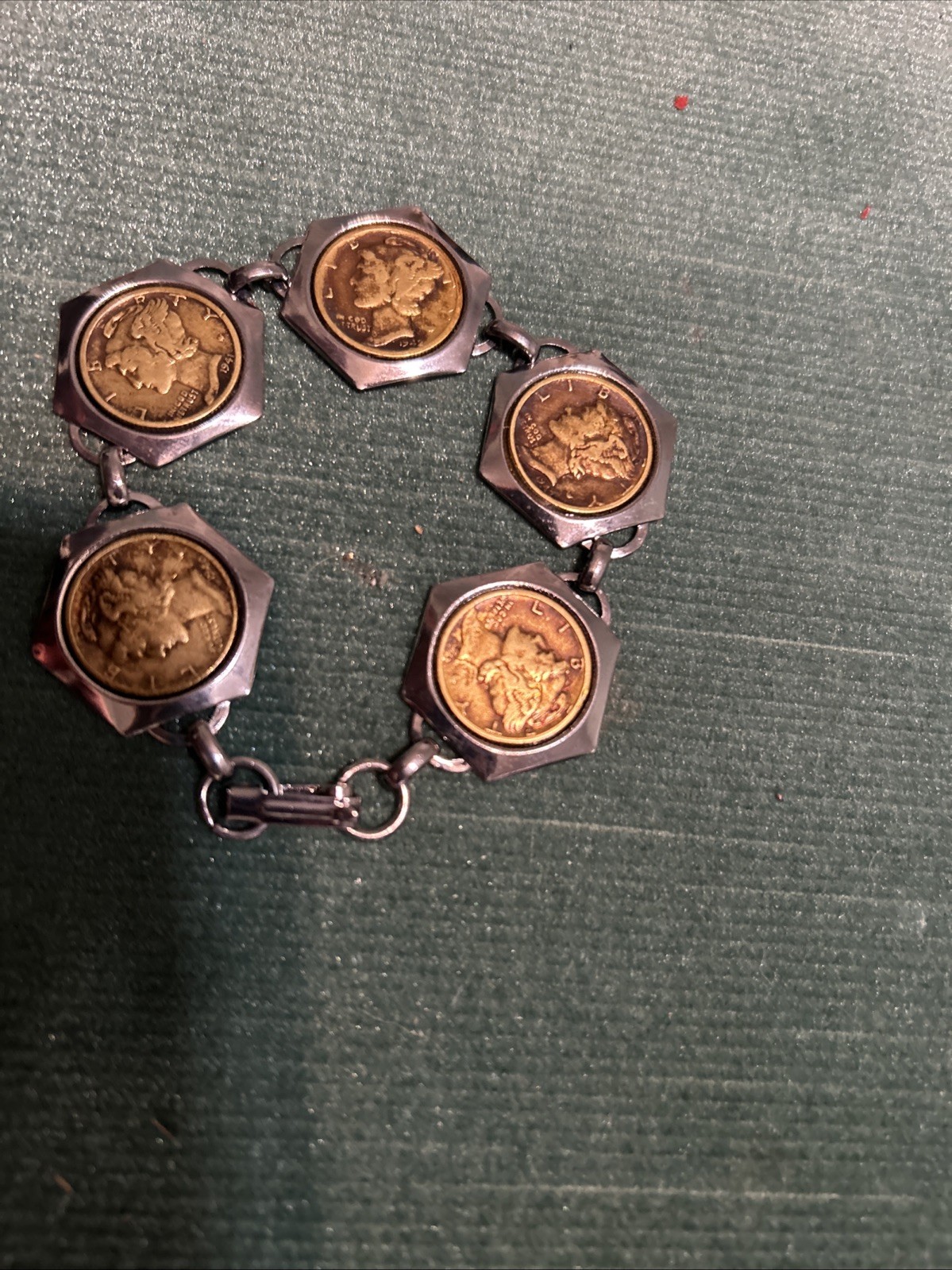 MERCURY DIME Coin Jewelry BRACELET 7.5″ 90% Silver Not Sterling Holders