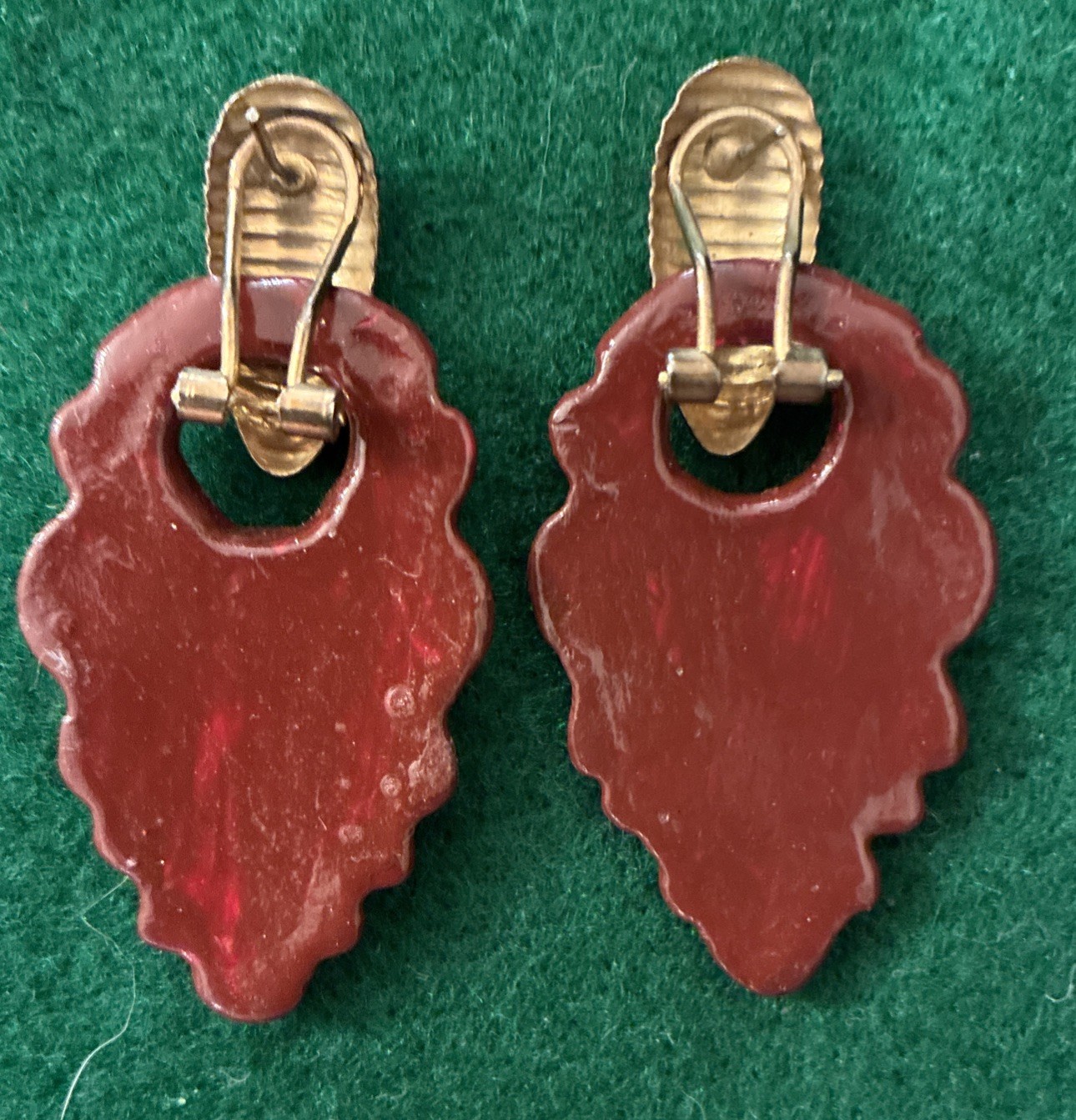 Vtg 60’s Brass Tone Post Doorknocker Multicolor Interchangeable Earrings 9 Sets