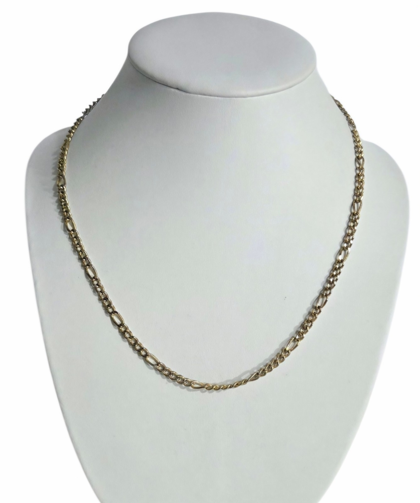 Vintage 14k GP Figaro Necklace Unisex Italian Style Unmarked Gold Tone 20″