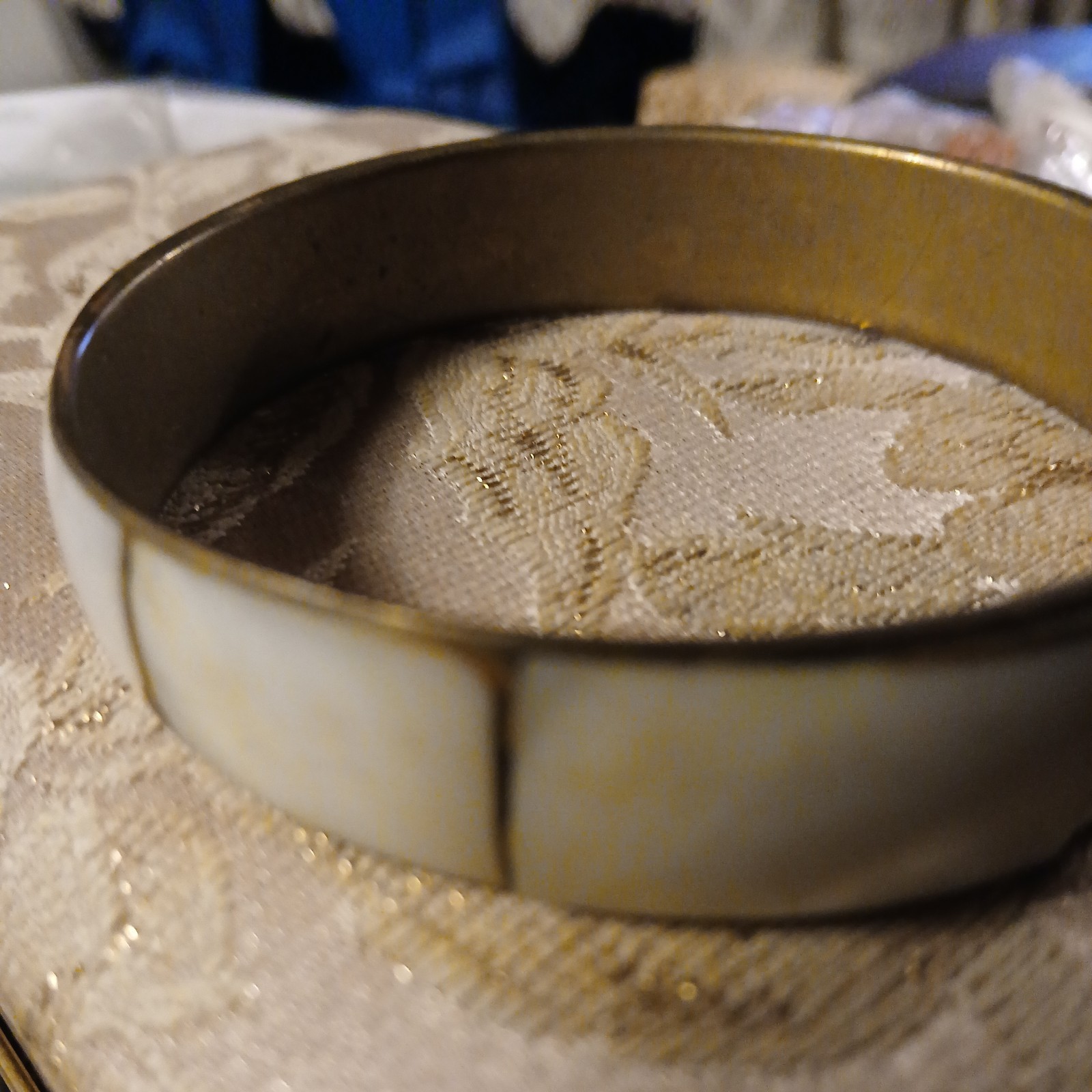 vintage brass and shell bangle bracelet