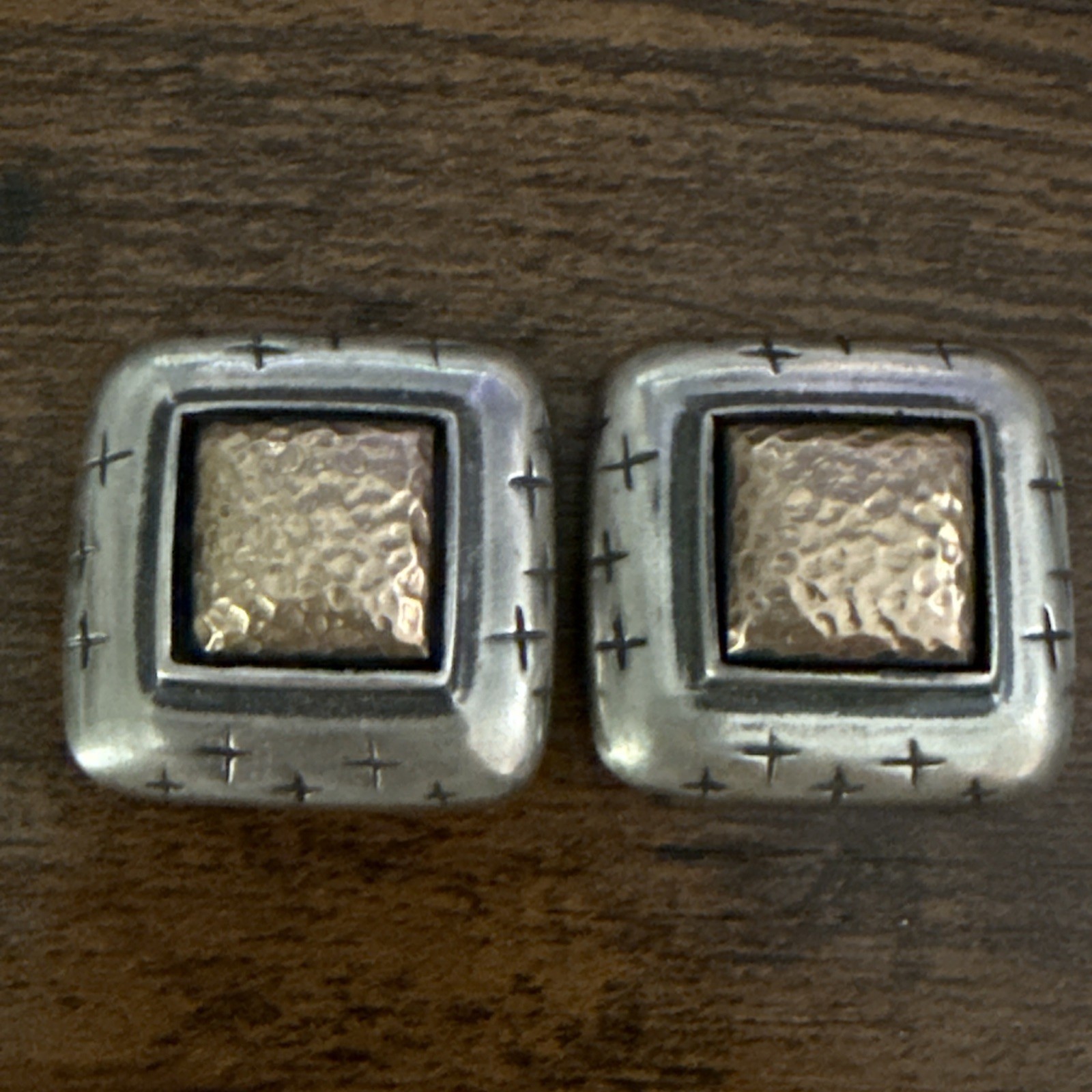 DLM DIAN MALOUF Signed 14K YELLOW GOLD & Sterling Silver CLIP ON EARRINGS 28.8 G