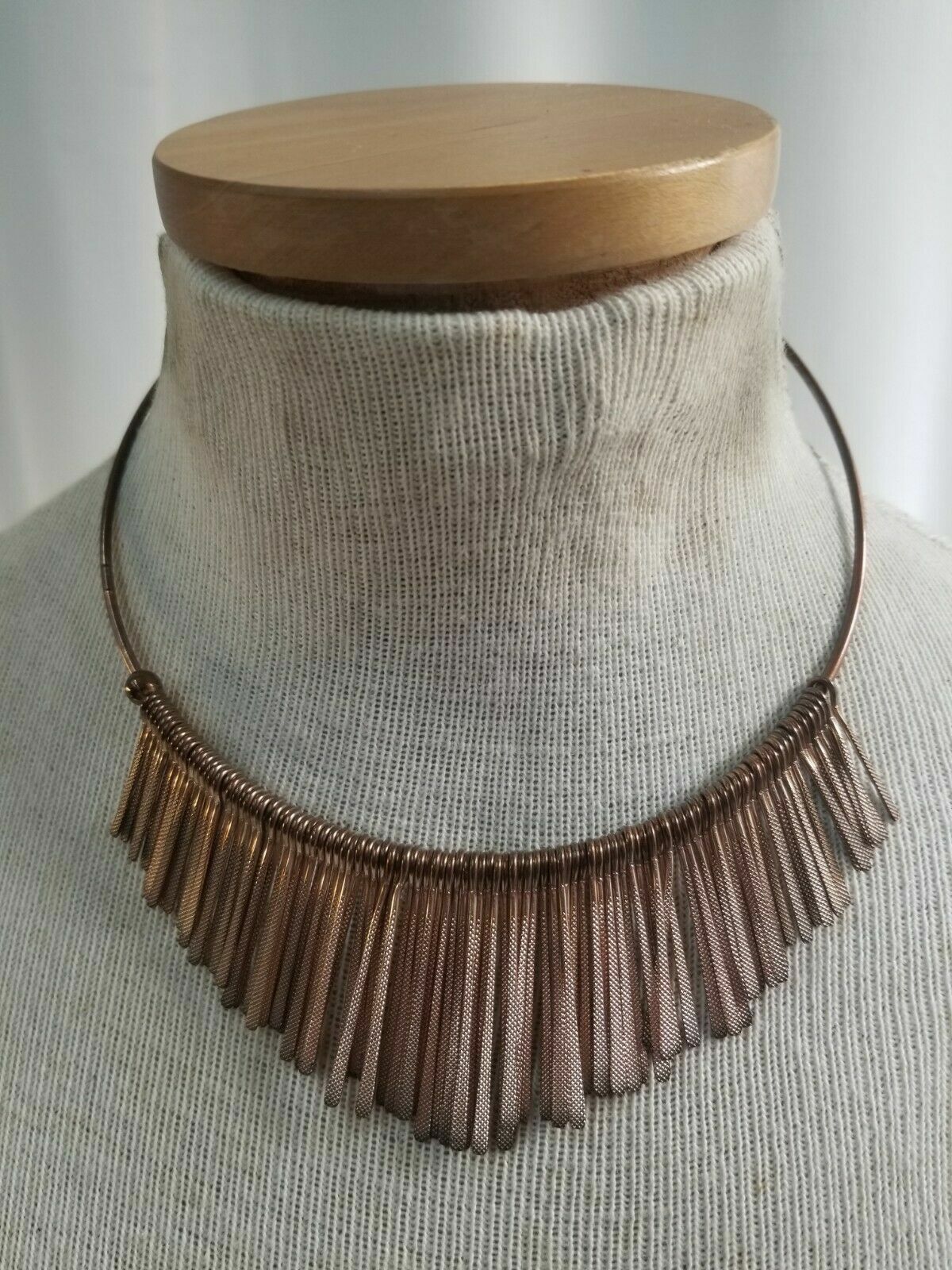 Coppertone Choker w Copper Dangle Pieces Necklace COPPER!