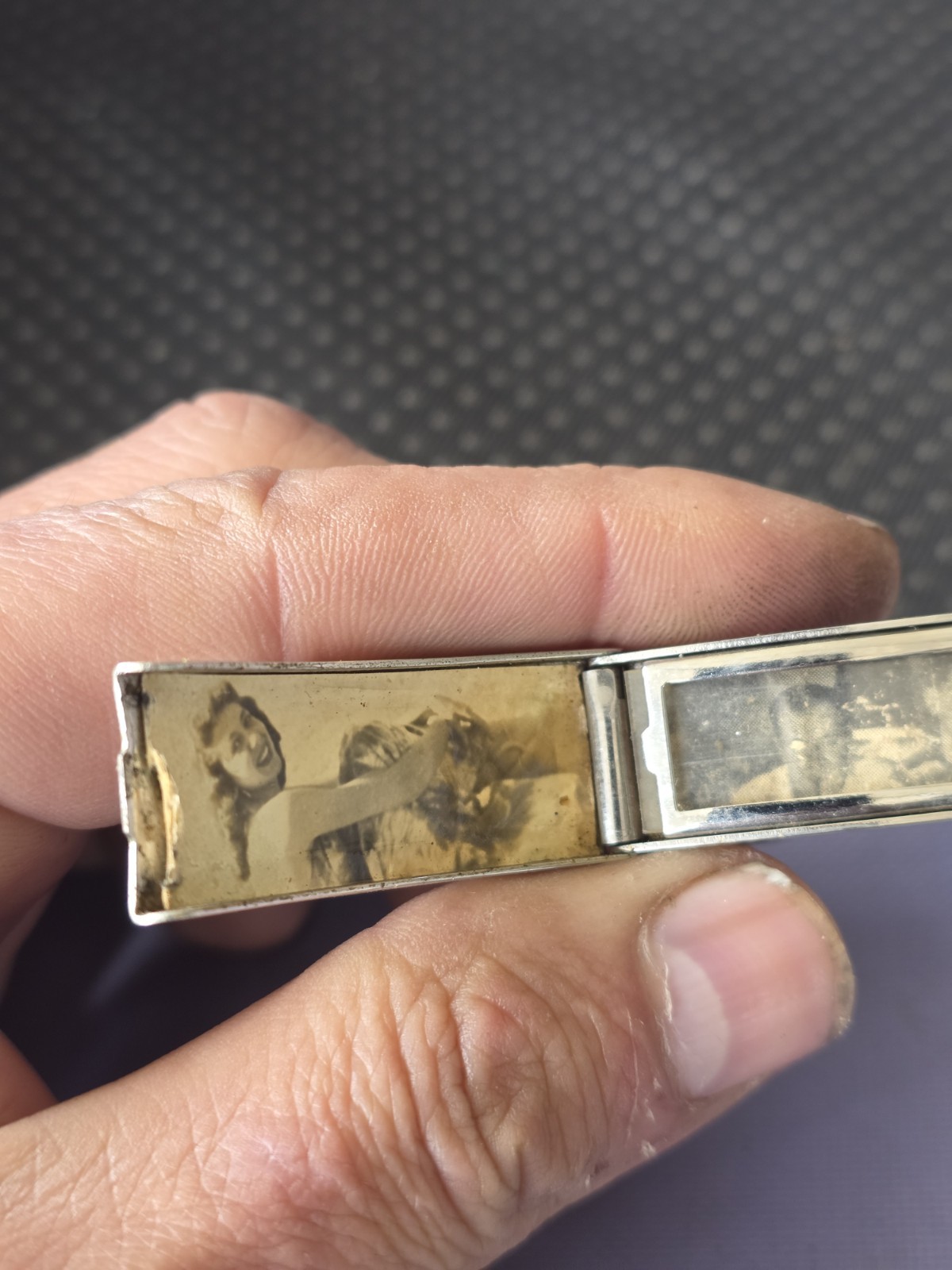 Vtg Sterling Silver Top Flex-Let engraved Lee Picture Bracelet Pre Owned #H