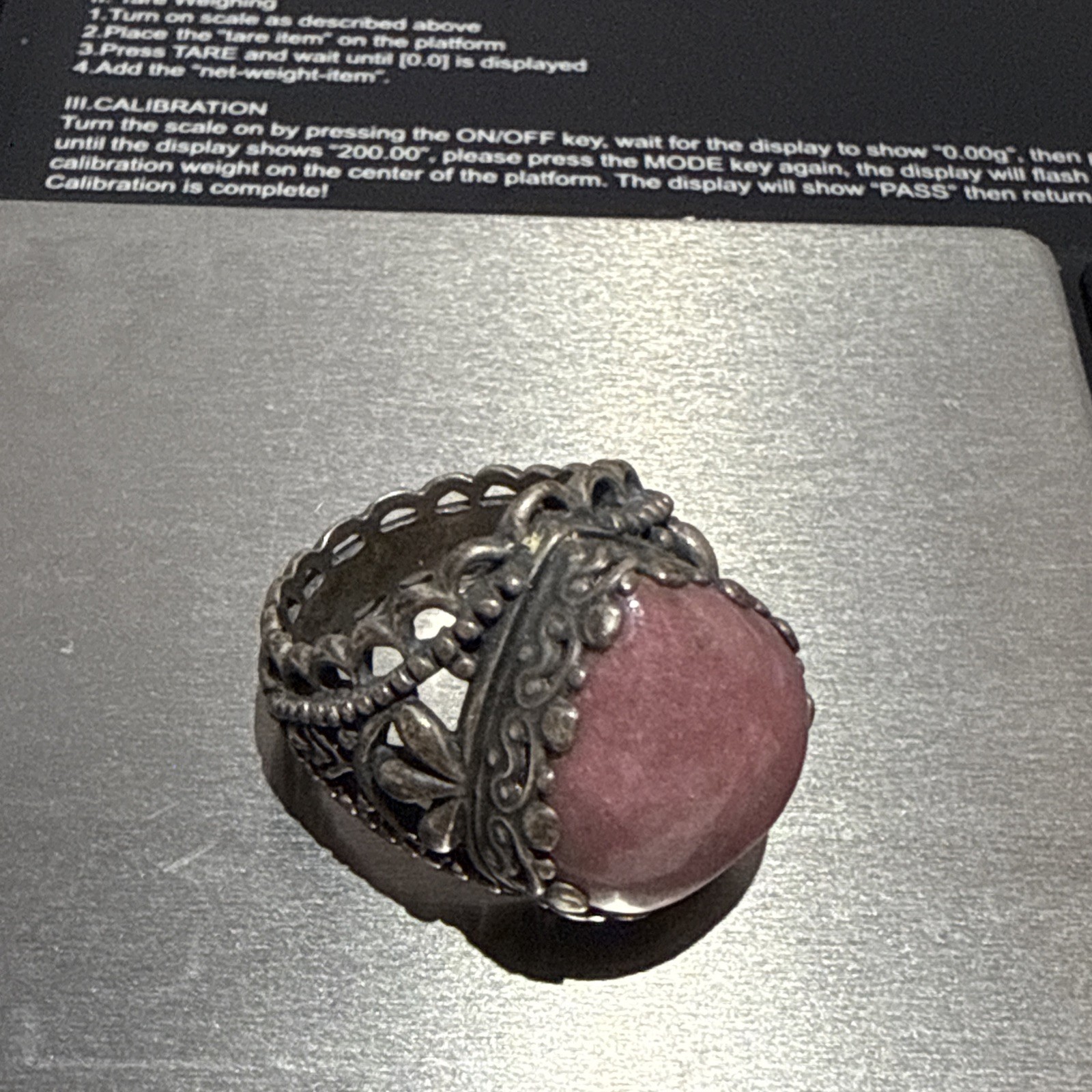 Carolyn Pollack Heart Ring Pink Rhodonite Te Amo Size 6 Sterling Silver 925