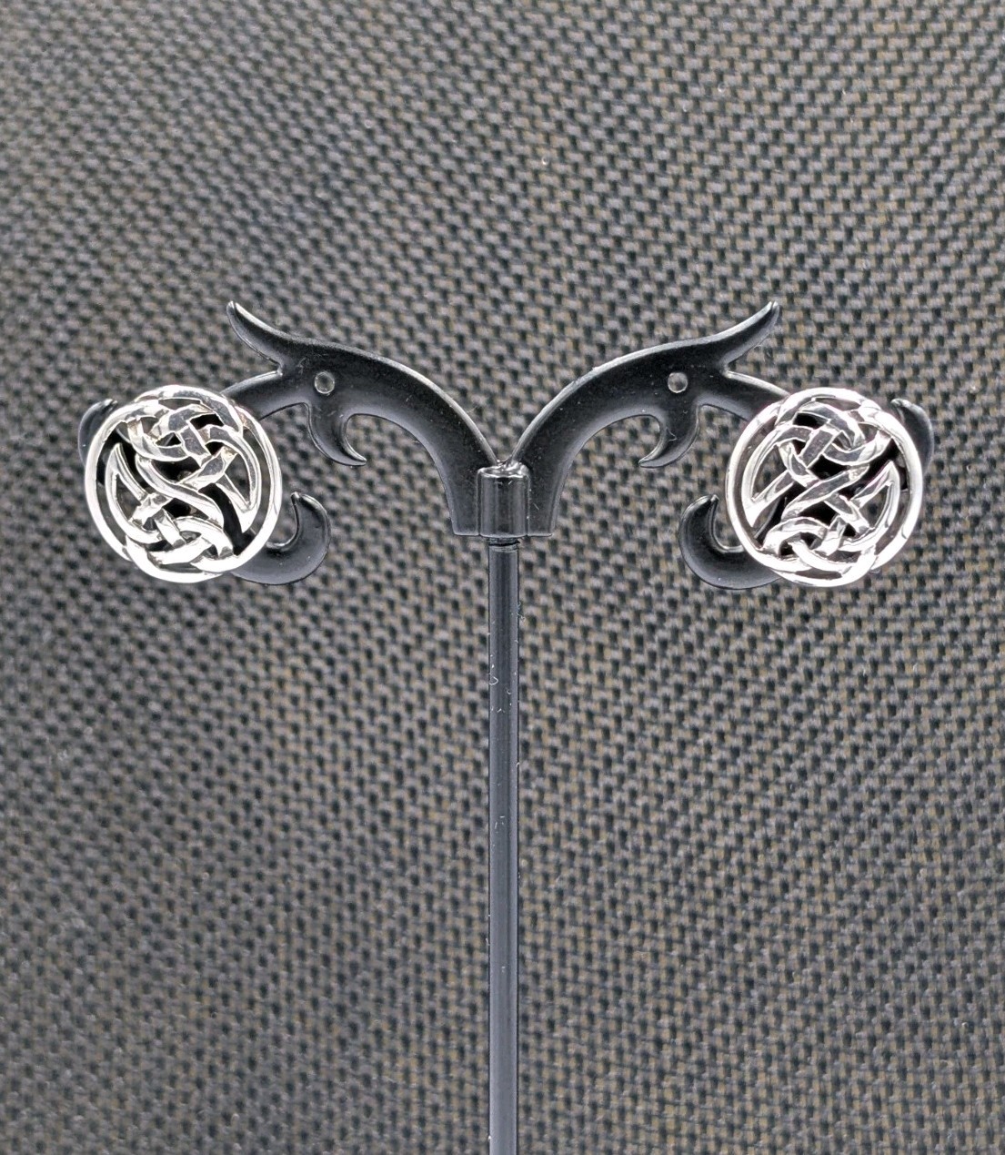 Vintage Kit Heath ’93 Sterling Silver Round Celtic Irish Knot Stud 925 Earrings