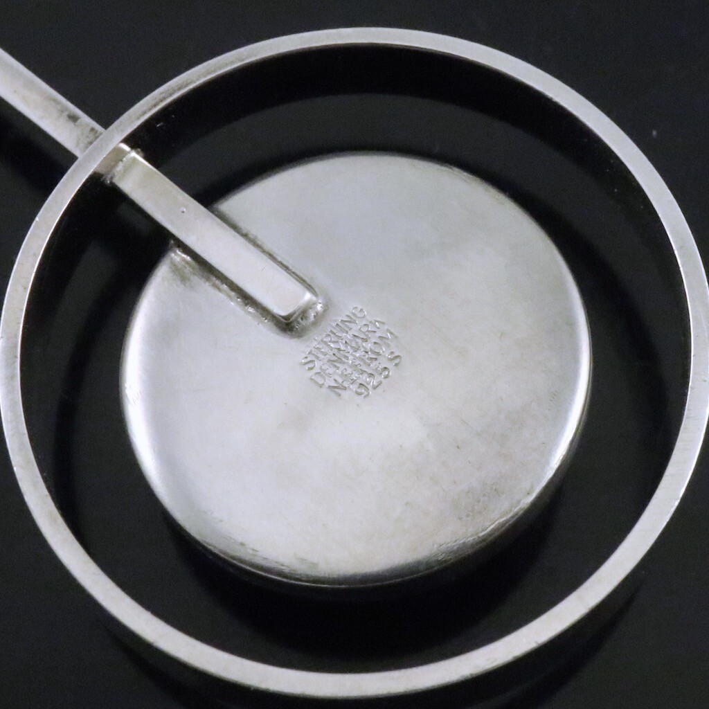 N.E. From – Denmark. Sterling Silver Necklace / Pendant with Hematite.