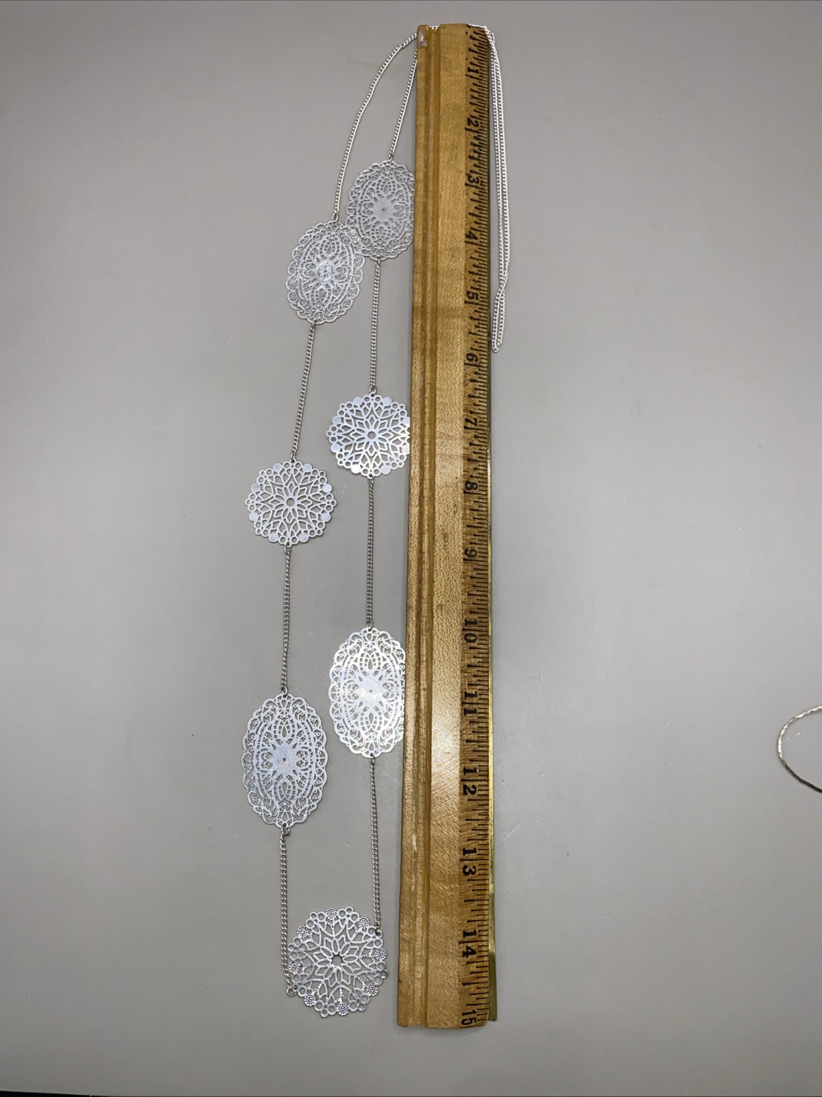 4 VTG Silver Tone Necklaces + Earrings Filigree Medallion Stella & Dot Rope GLAM