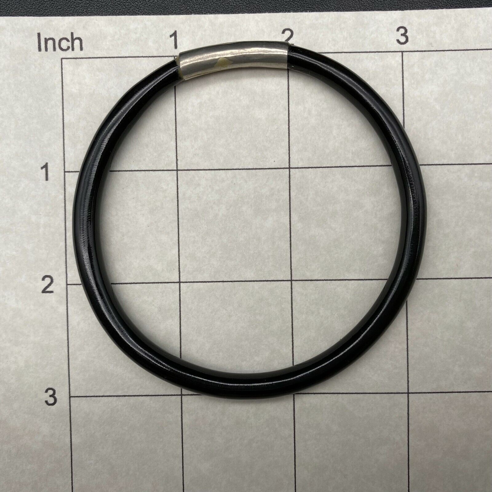Vintage Black Coral Bangle Bracelet 8-1/8″