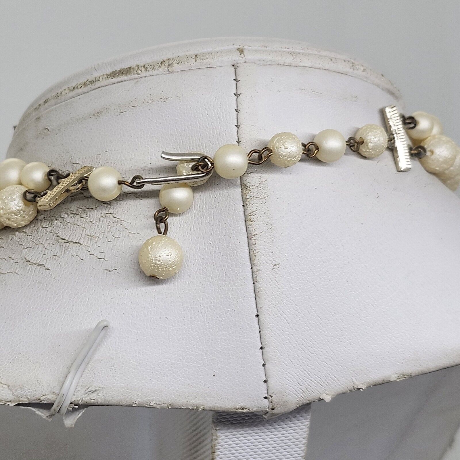 Vintage Multistrand Off White Beaded Necklace Japan