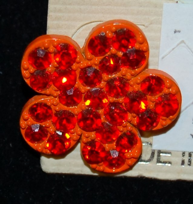 VINTAGE JEWELRY Earrings Floral Austrian Crystal Made in USA RARE FIND!