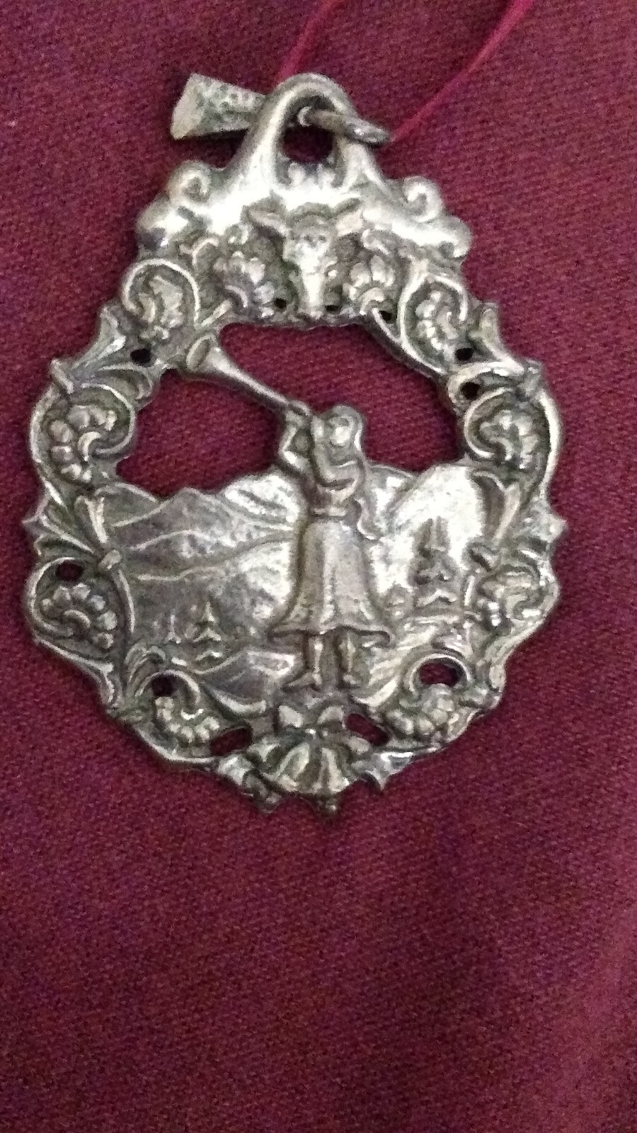 Ivar T Holth Vintage Norwegian Pewter Brooch (Horn Blower)unsigned