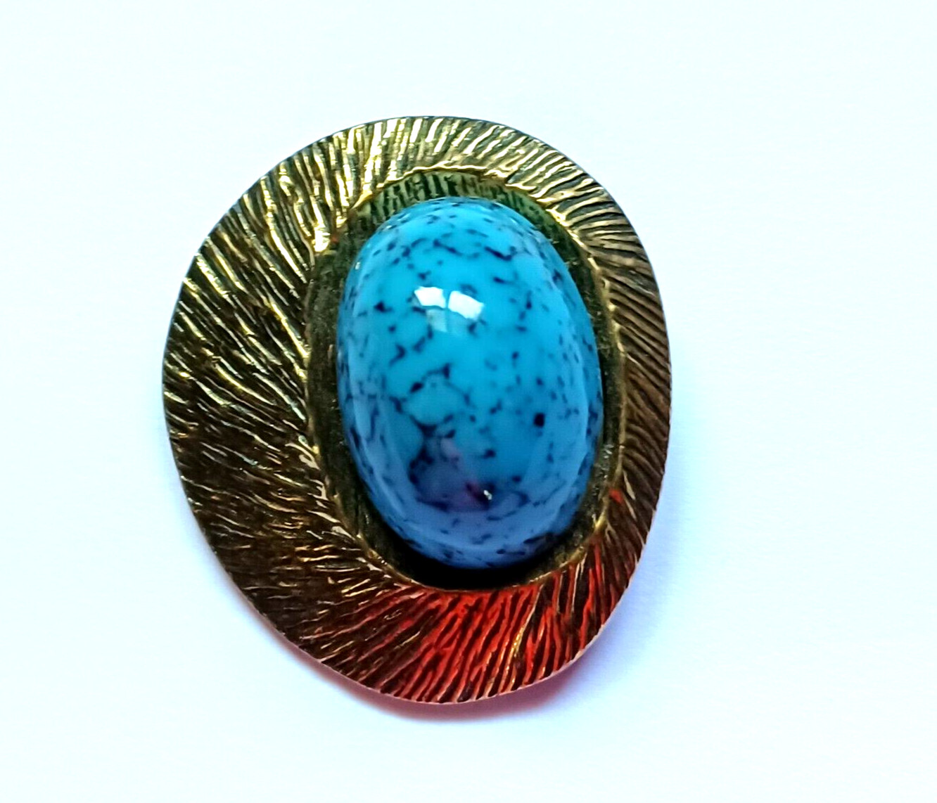 Vintage Signed Zentall Faux Turquoise Brooch