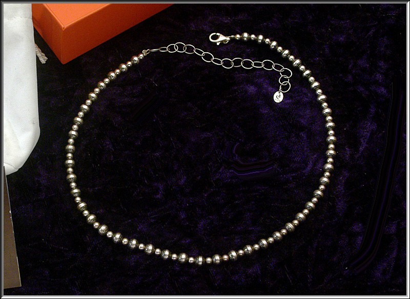 Carolyn Pollack Relios American West Sterling Silver Beaded Necklace 17-21″ NIB