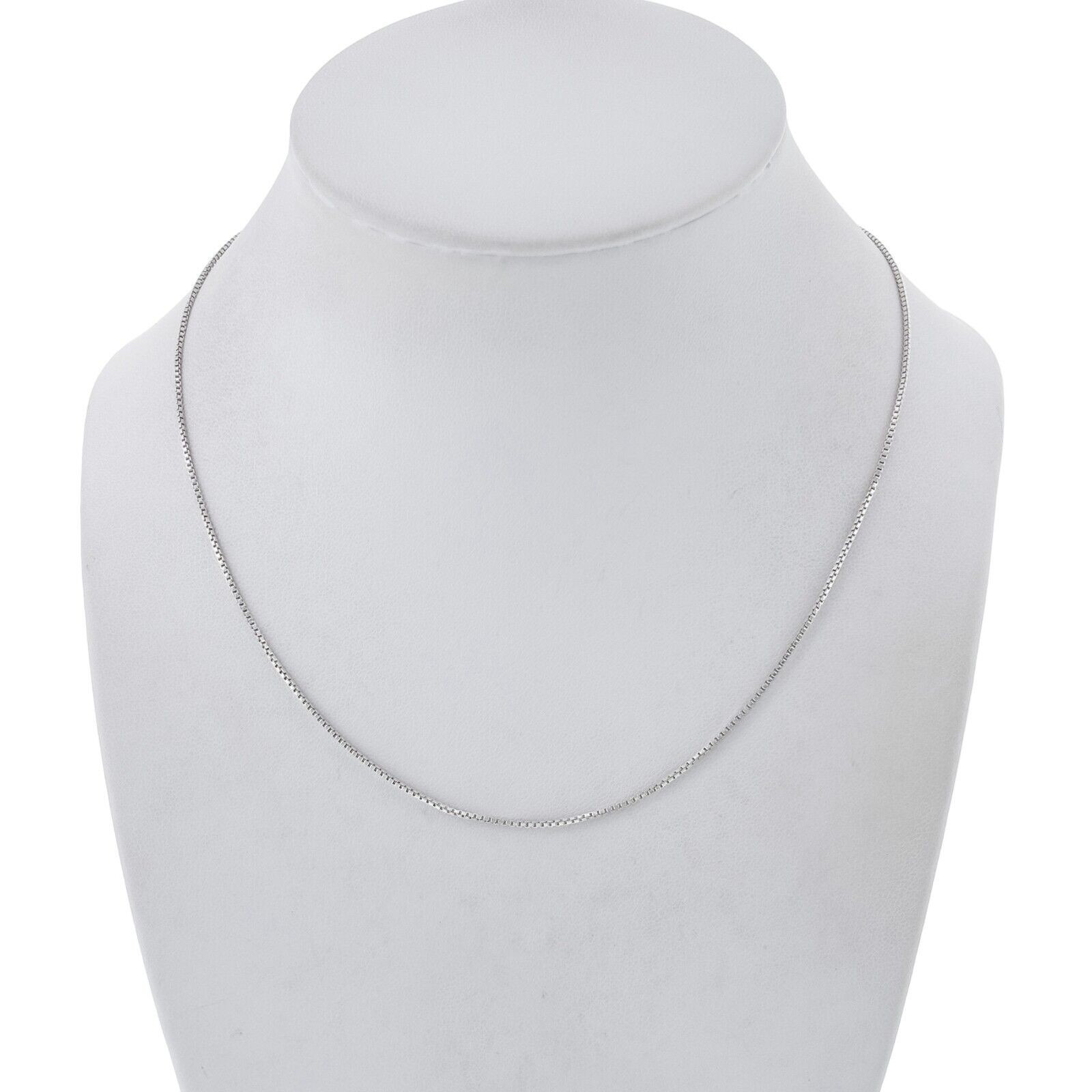 Vintage Italian Sterling Silver 925 Box Chain Necklace 16.5″