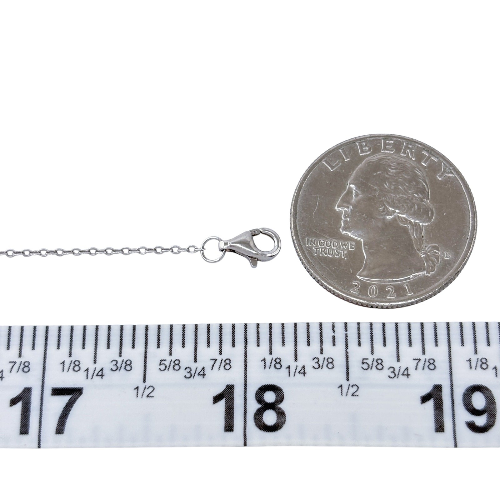 Vintage Sterling Silver 925 1.2mm Cable Link Chain Necklace 16″-17″-18″