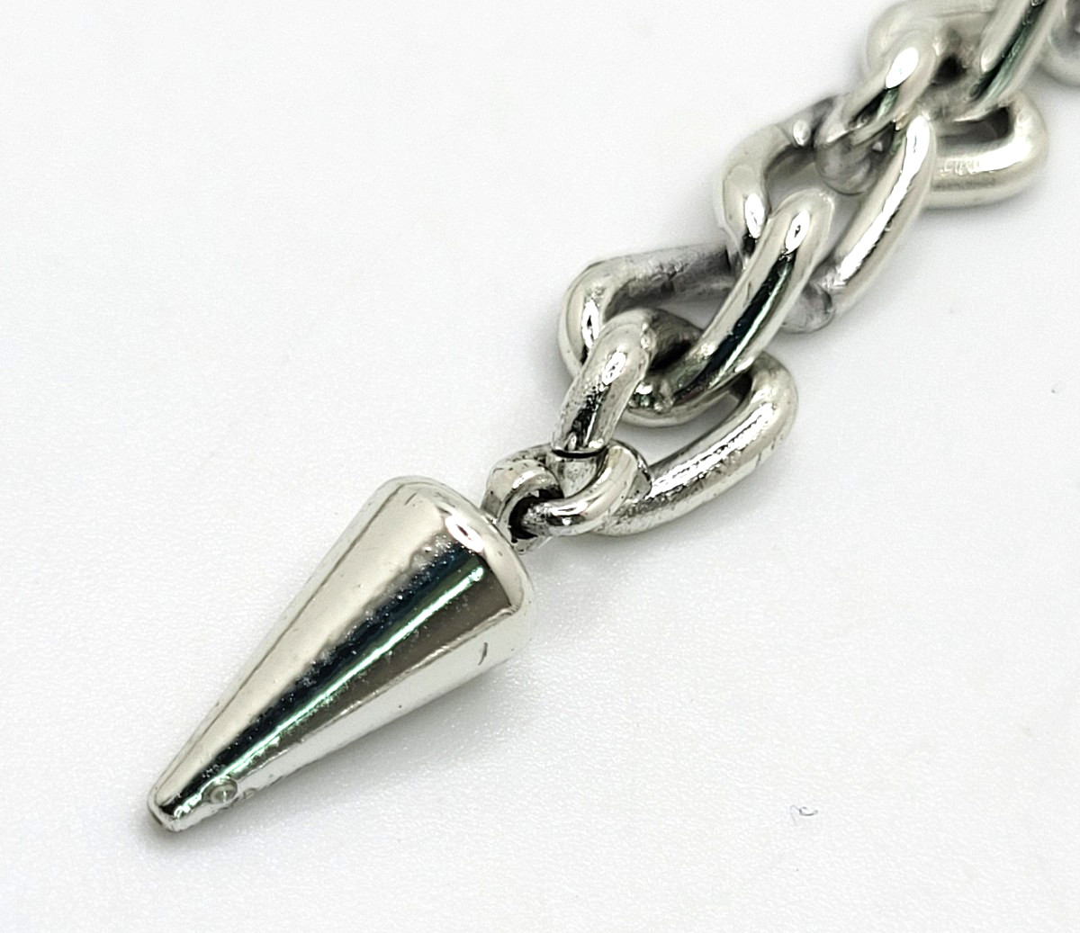 Vintage Rhodium Plated 9mm Curb Chain Choker Necklace 14″- 17.5″ Hook Clasp
