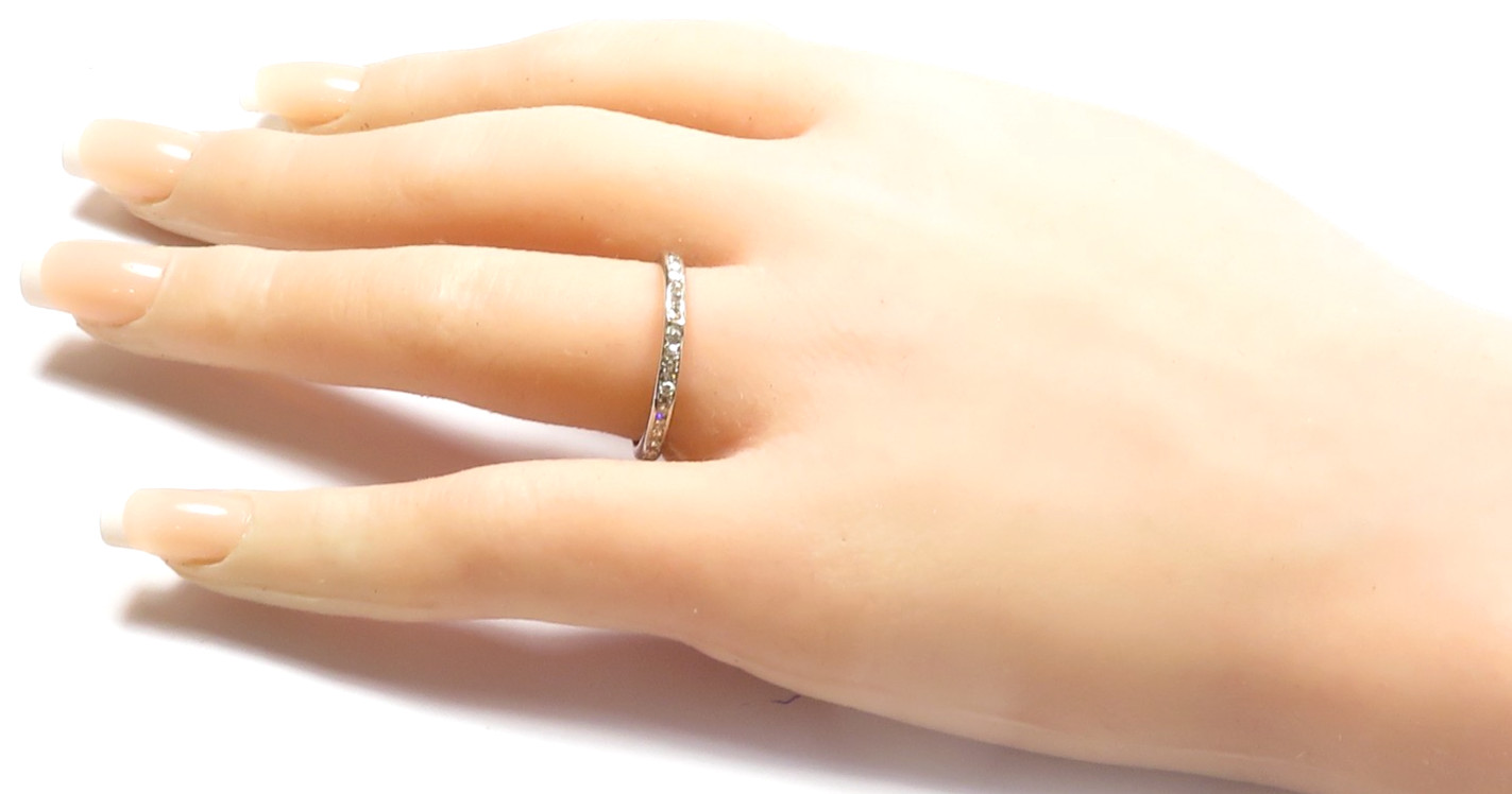 Antique Deco 1920’s Wedding Eternity Platinum Band Ring Size 10 UK-T1/2 EGL USA