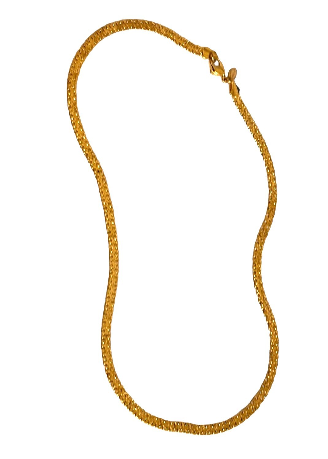 Vintage MONET Gold Tone Flat Chain Choker Necklace 17.5 in