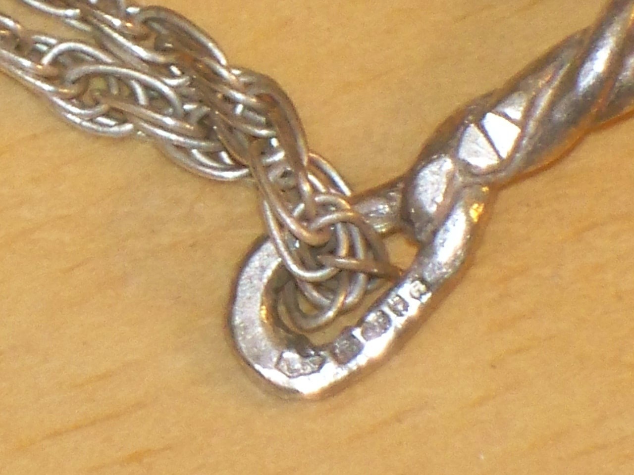 Vintage Handmade STERLING Silver CALLA LILY Pendant NECKLACE English Signed LR