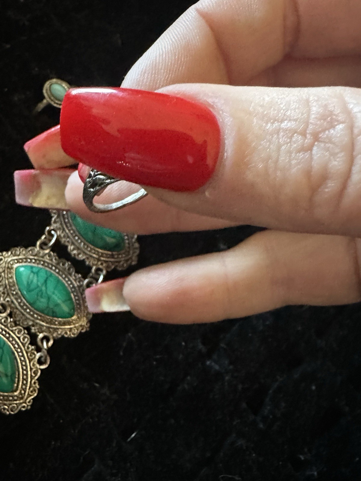 Vintage Southwestern Style Turquoise Jewelry Lot – 7 Rings & Statement Bracelet