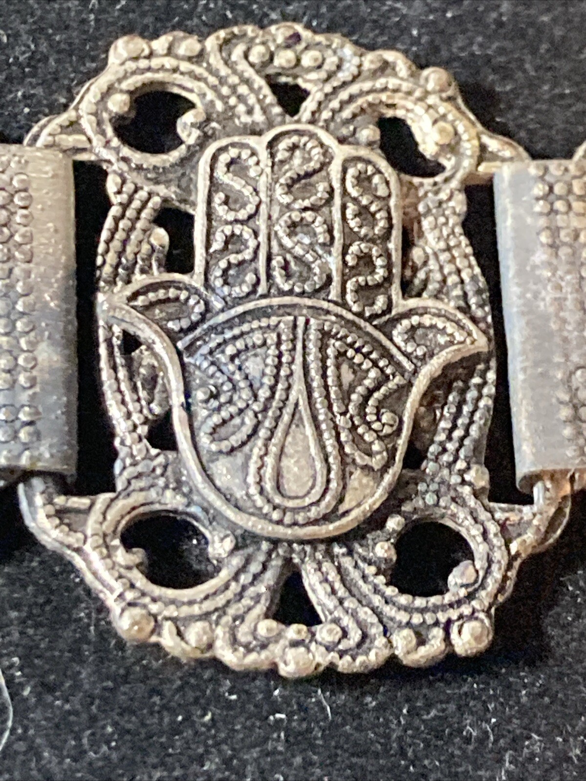 Signed SOUVENIR DE MAROC Bracelet Morocco Camels Sword Hand filigree 7.25″ wrist