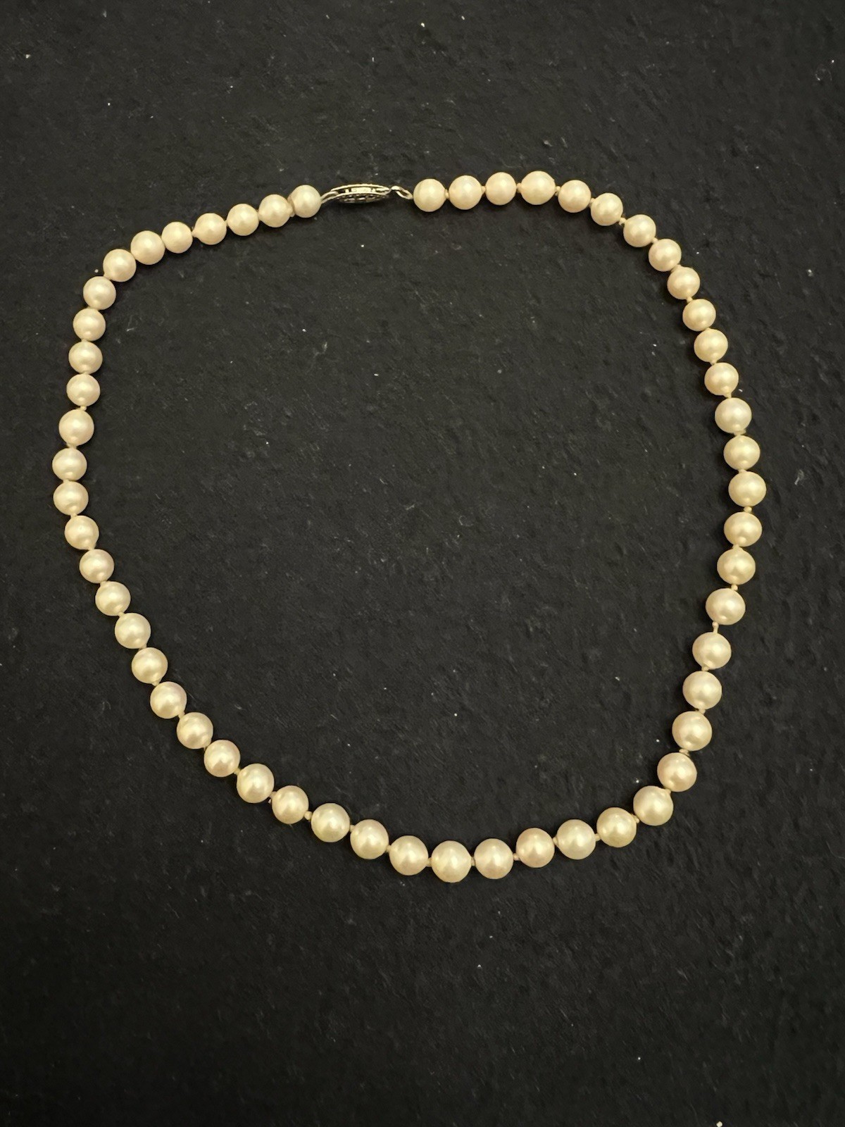 12 Kt Gold Filled Filigree Fish Hook Clasp Pear Necklace Vintage, 17”, Pre-Owned