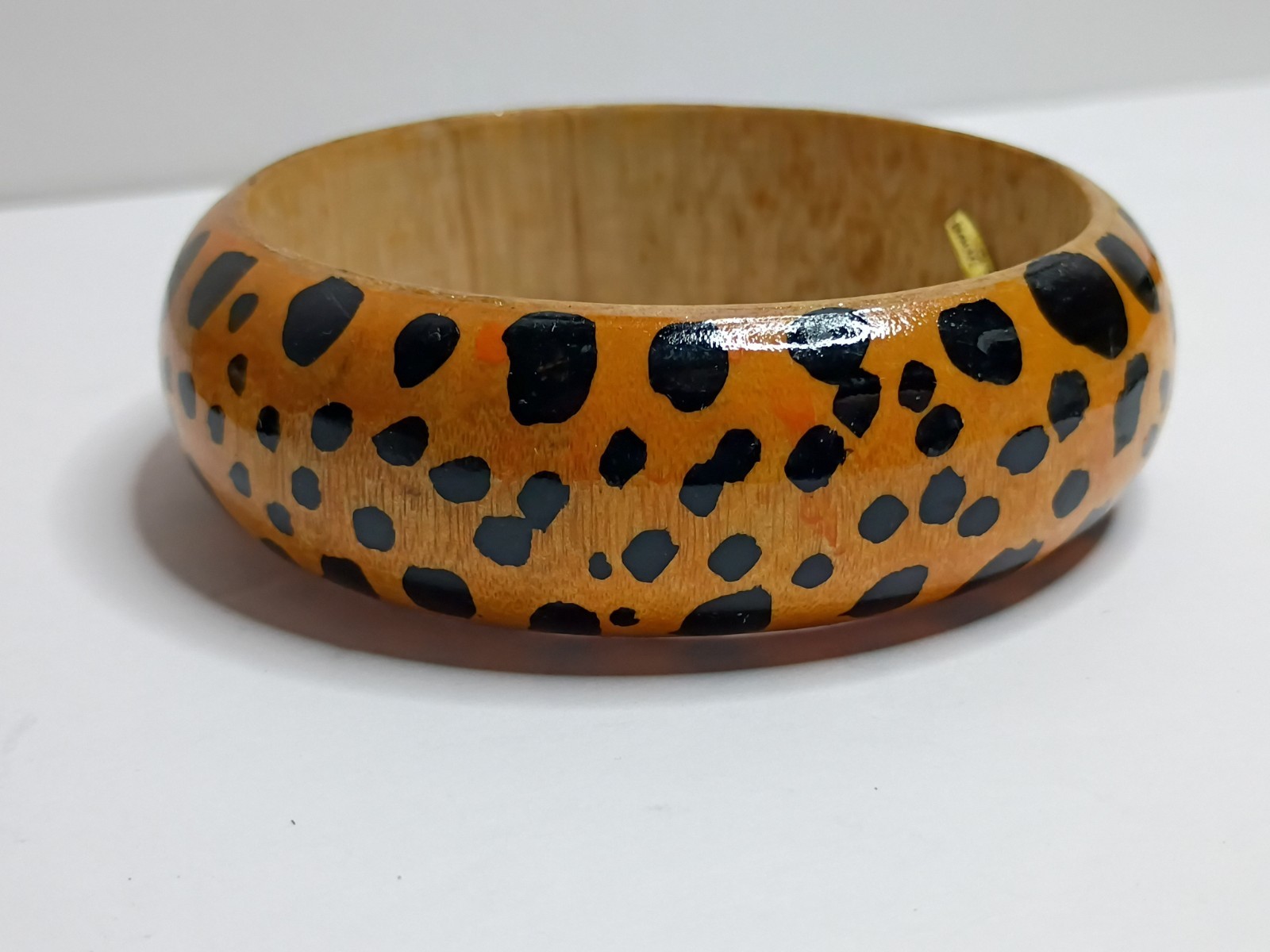 Lot Of 3 Vintage Wooden Bangle Bracelet Boho Chunky Bold Statement 1″ Thick Chee